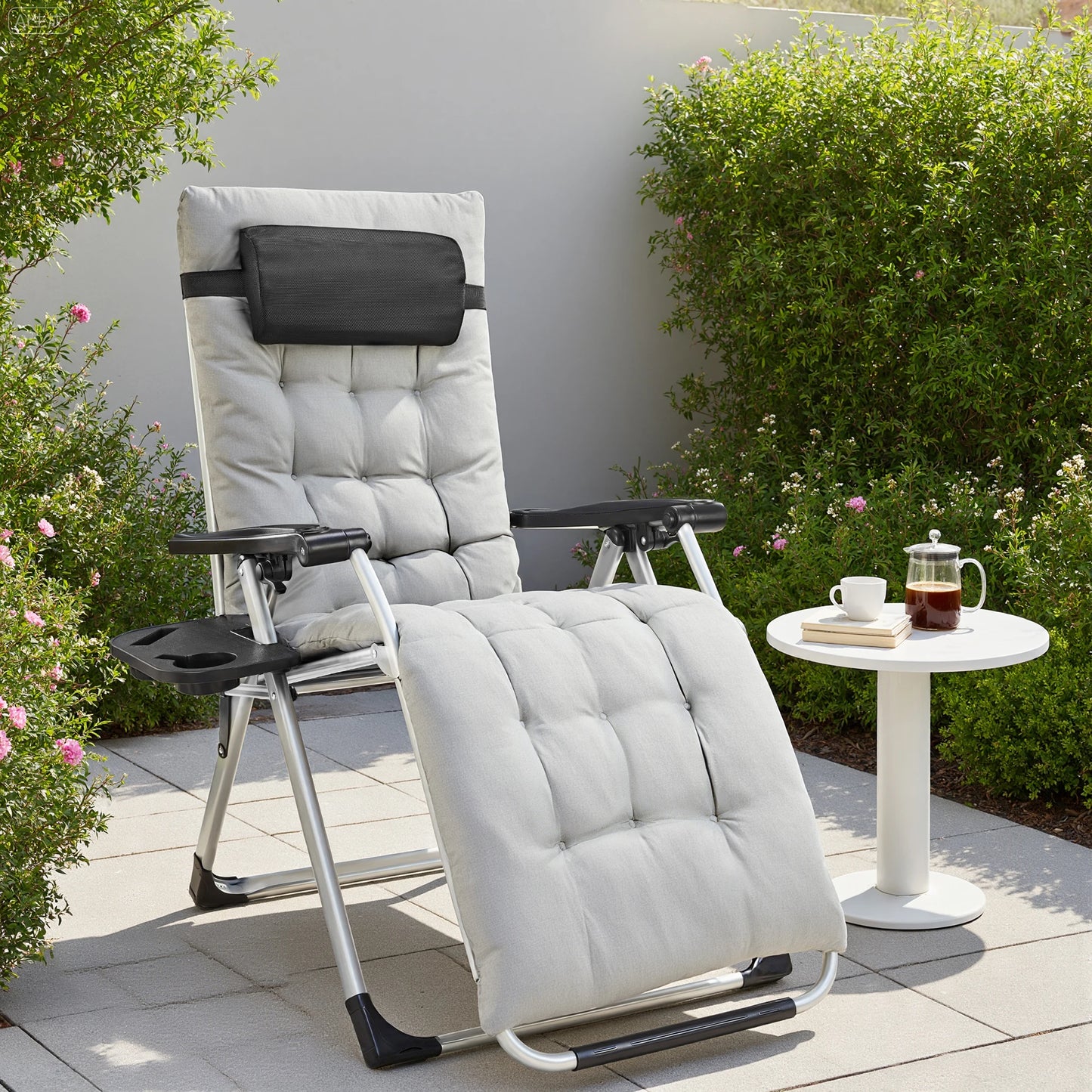 JHK Zero Gravity Portable Recliner Outdoor Patio Cup Holder Trays