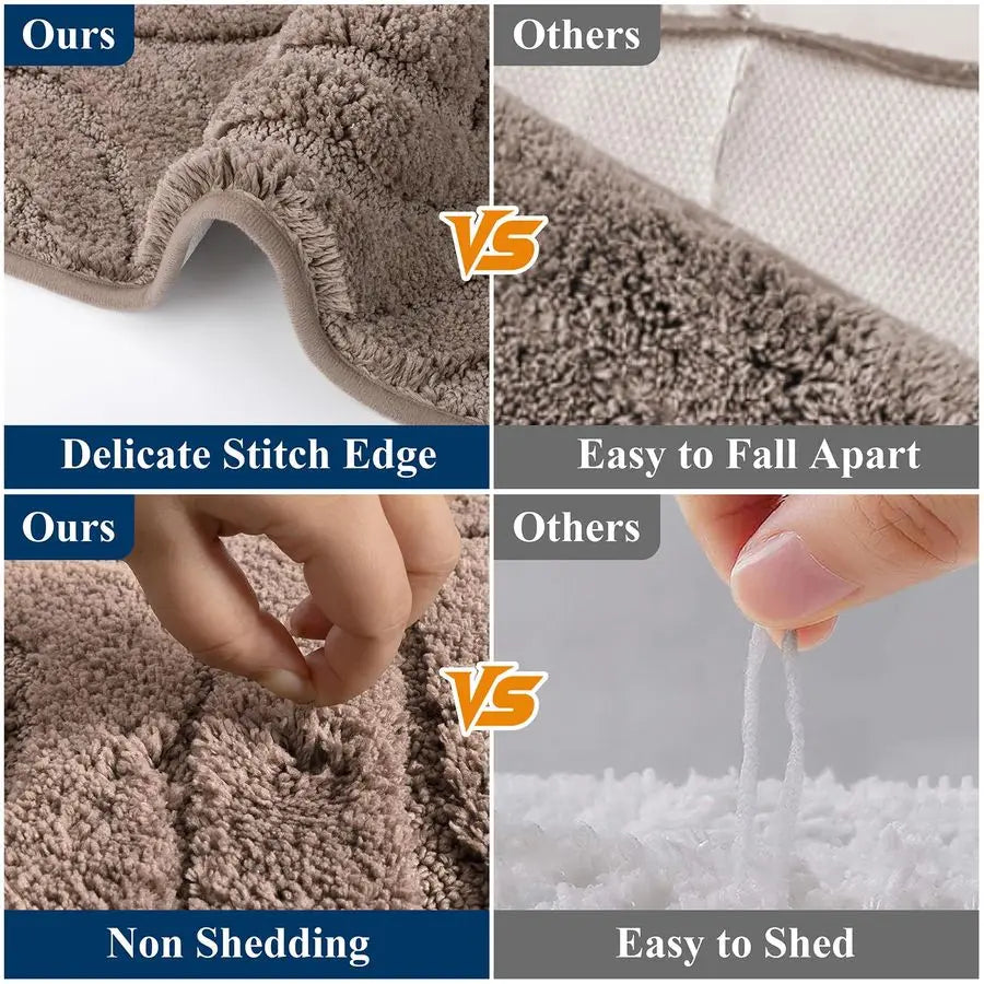 Bathroom Rugs Sets 5 Piece, Ultra Soft Absorbent Bath Mat for Bathroom, Non Slip Washable Bath Rug Set with Toilet Cover, Plush