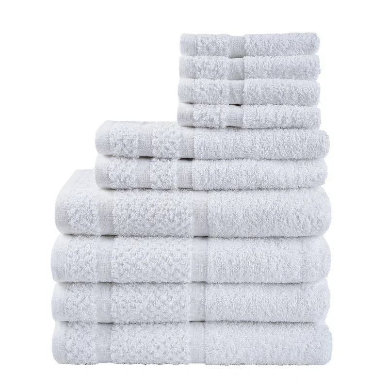 10 Piece Cotton Towel Set Ultra Soft Durable Spa Quality