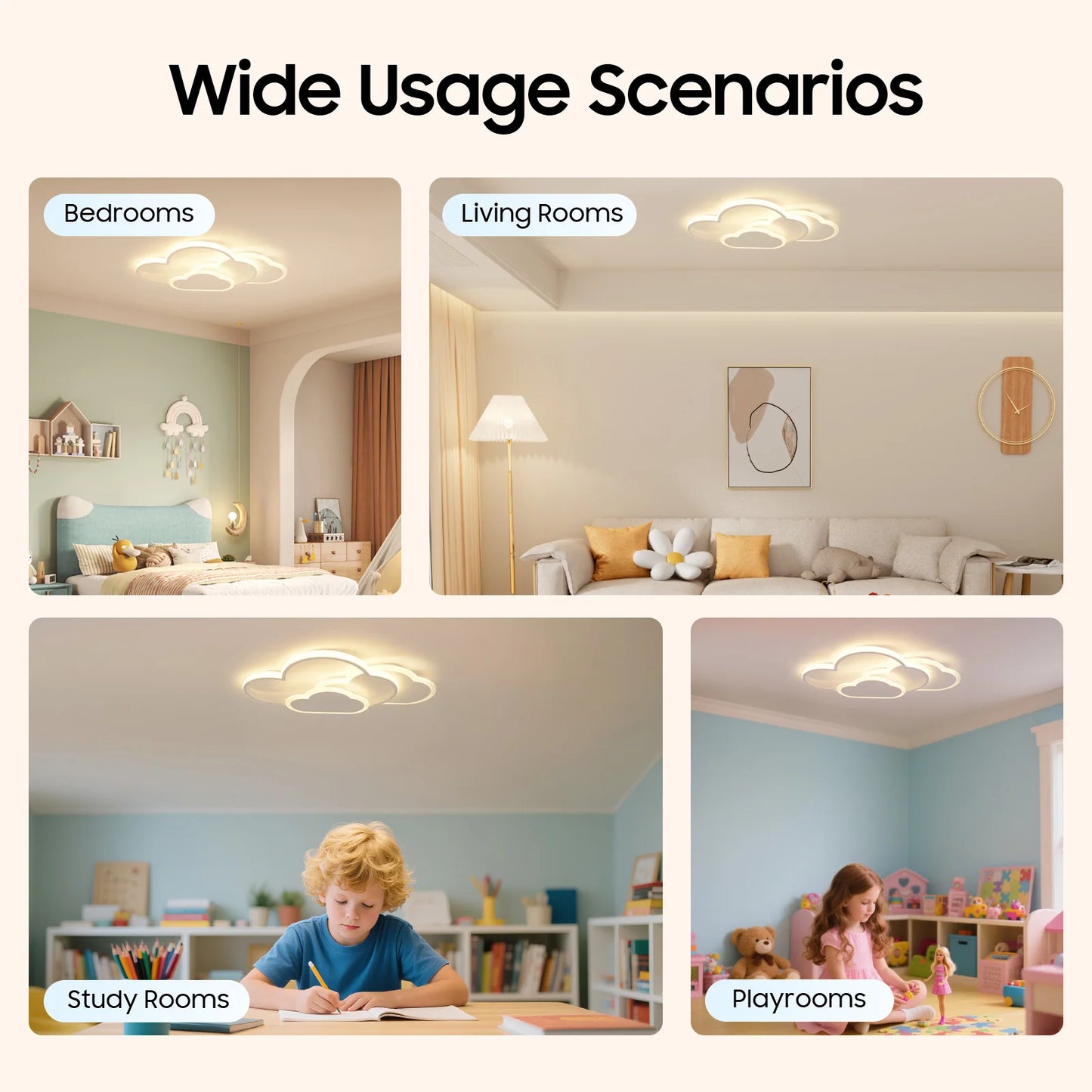 Cloud Shape LED Ceiling Light Fixture