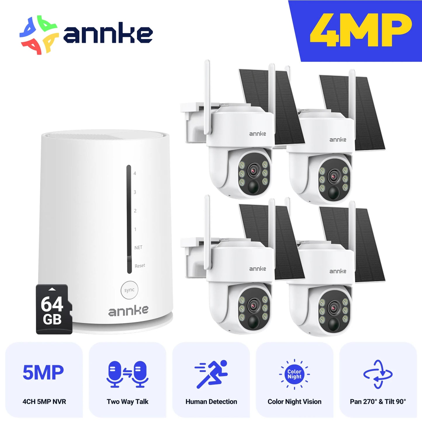 ANNKE 4MP Wireless Security Camera System 4CH NVR