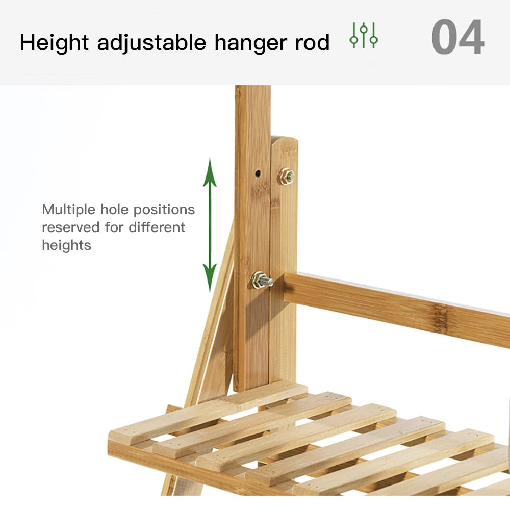 Bamboo 3-Tier Plant Stand for Indoor Outdoor Flower Pots