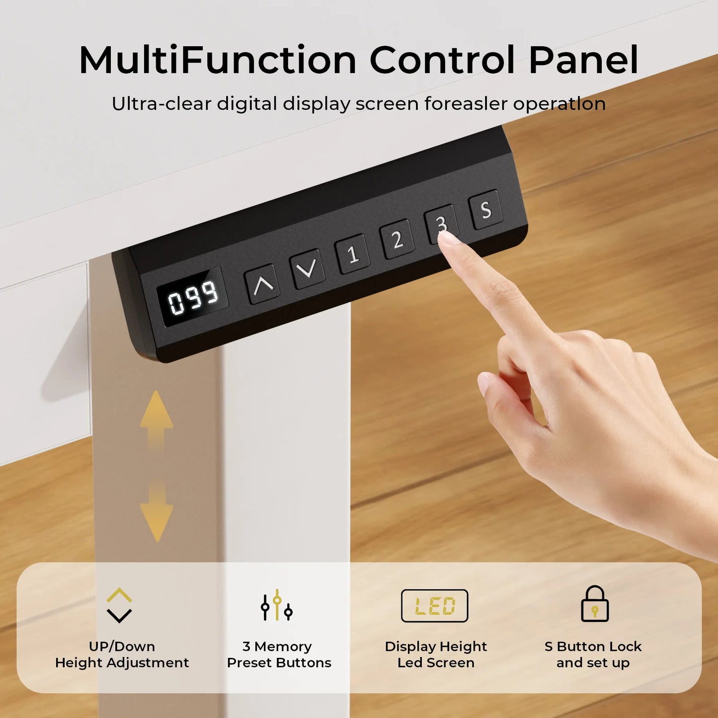 Electric Standing Desk With Drawers Height Adjustable Sit Stand Desk