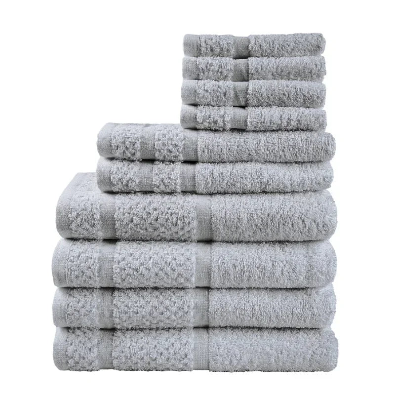 10 Piece Cotton Towel Set Ultra Soft Durable Spa Quality