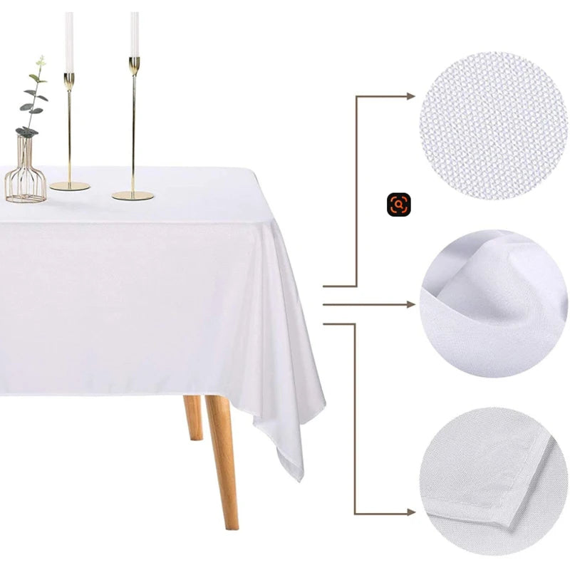 READOR Rectangle Tablecloth Set, Washable Polyester for Dining Events