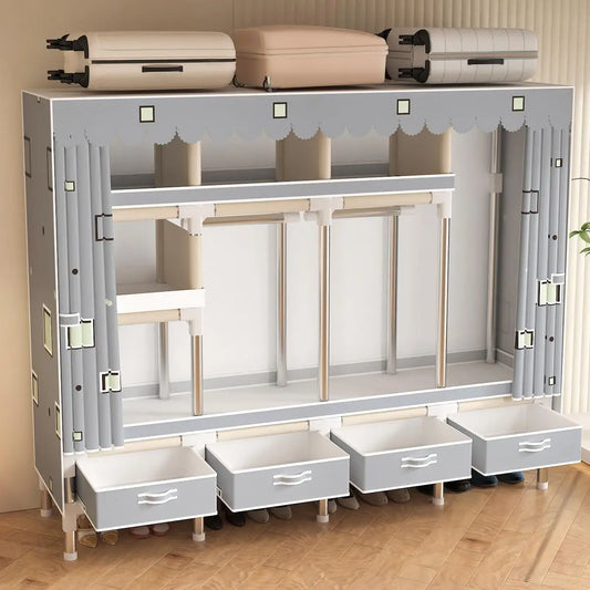 ArluKin Walk In Closet Wardrobe With Drawers Dust Cover Storage