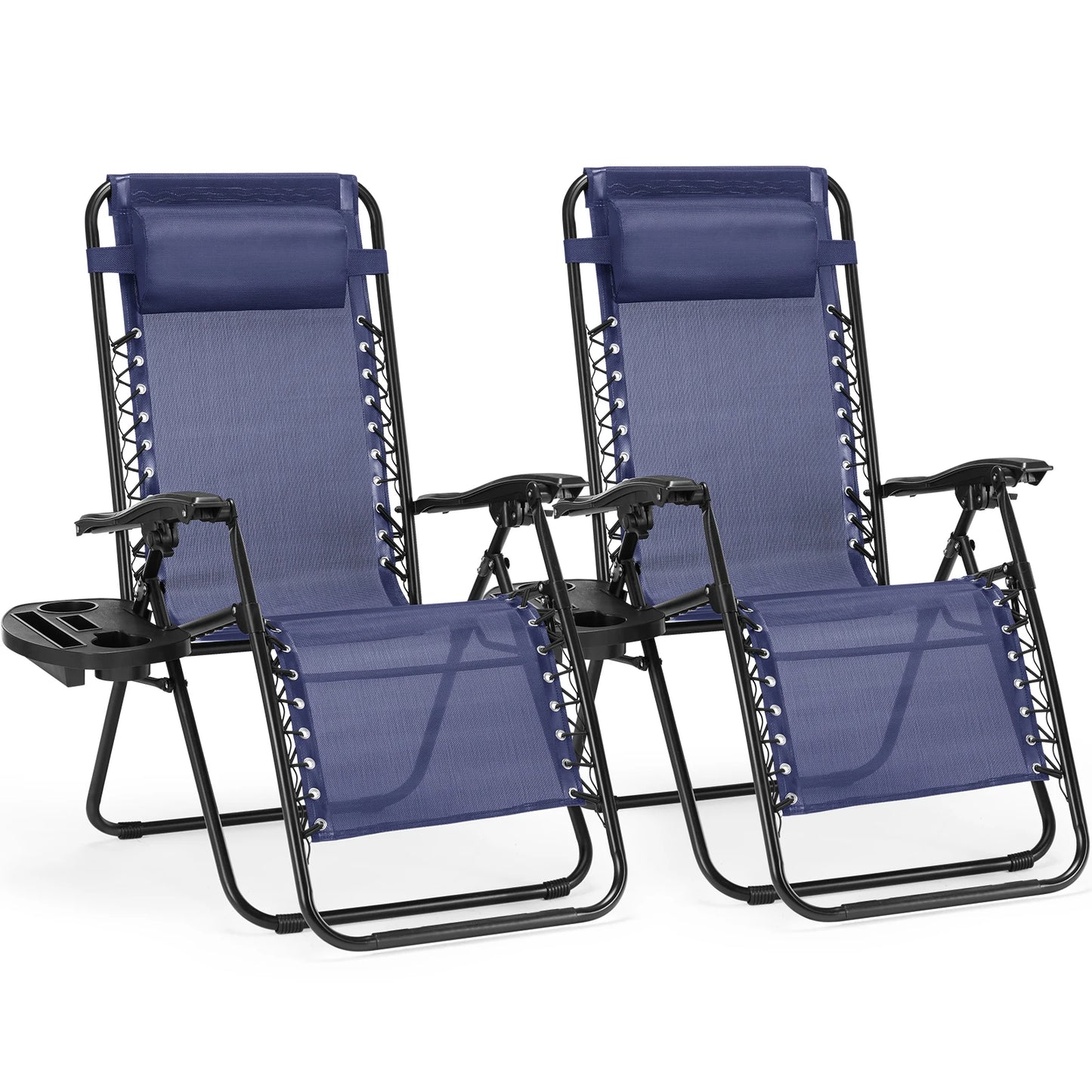 JHK Zero Gravity Portable Recliner Outdoor Patio Cup Holder Trays