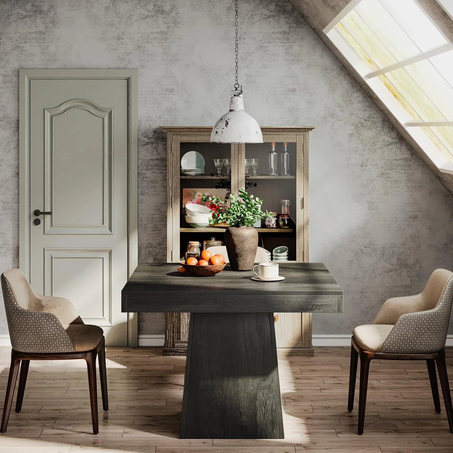 Tribesigns Square Dining Table With Sturdy Pedestal Base