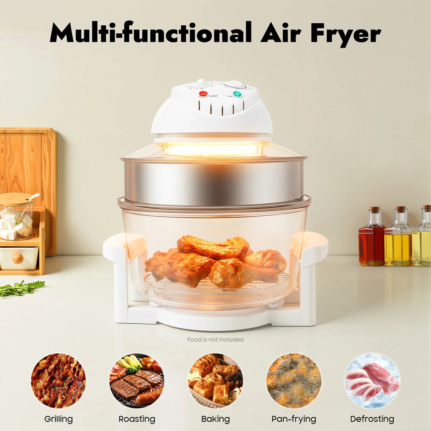 Air Fryer With Grill Rack Oil Free 360 Degree Circulation
