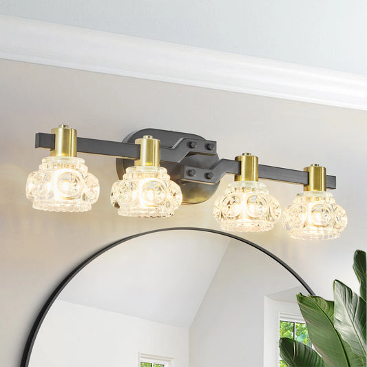 ARLGSITE Vintage Four Light Wall Sconce With Crystal Shades