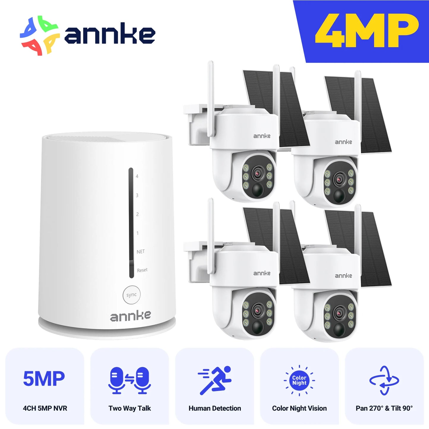 ANNKE 4MP Wireless Security Camera System 4CH NVR