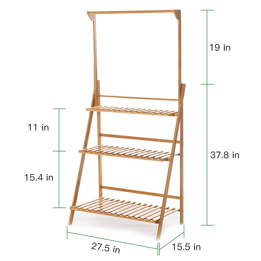 Bamboo 3-Tier Plant Stand for Indoor Outdoor Flower Pots