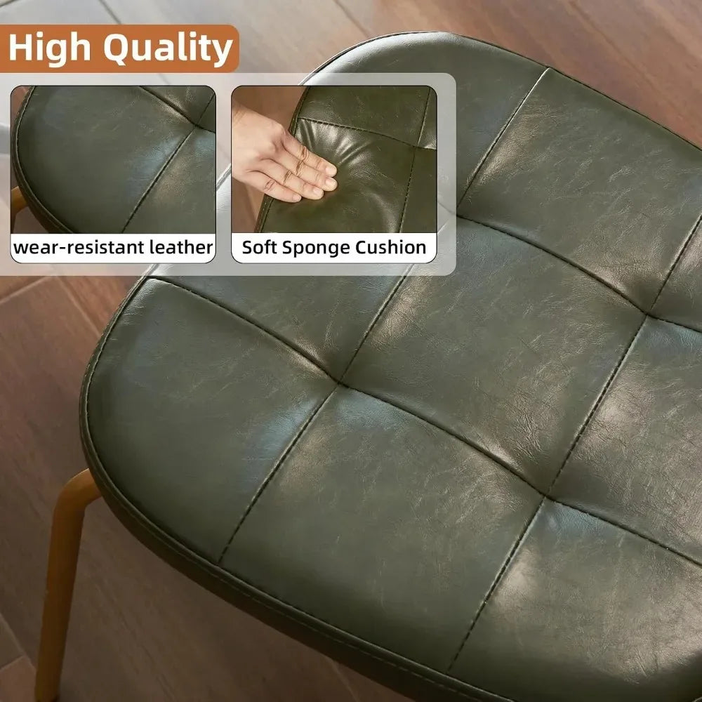 Mid Century Modern Dining Chairs Set of 6 Faux Leather Upholstered Seats