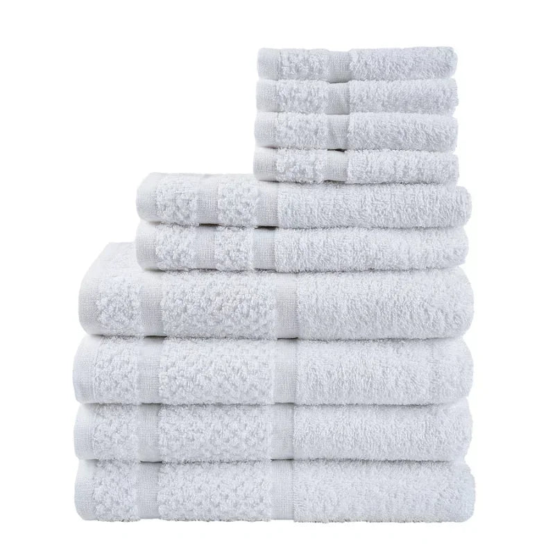 10 Piece Cotton Towel Set Ultra Soft Durable Spa Quality