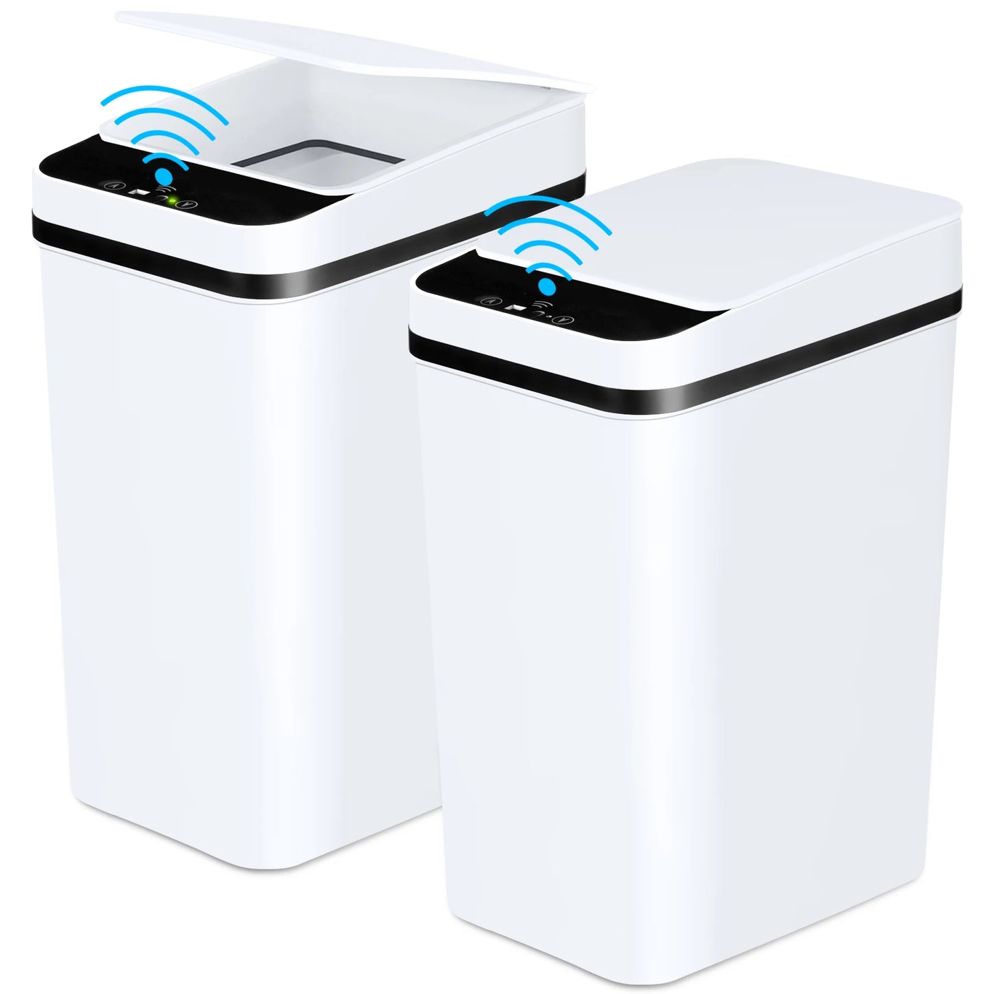 NONECN 2 Pack Touchless Bathroom Trash Cans With Lid