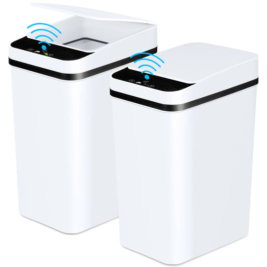 NONECN 2 Pack Touchless Bathroom Trash Cans With Lid