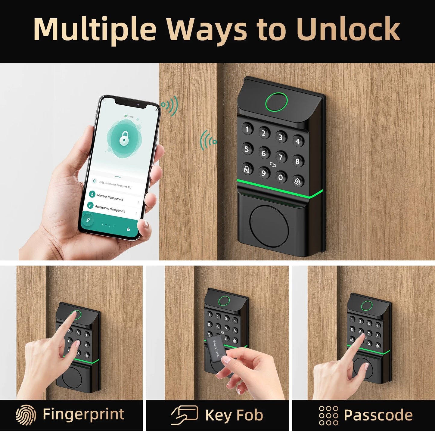 Viladepot Smart Lock Biometric Fingerprint Door Lock With App Control