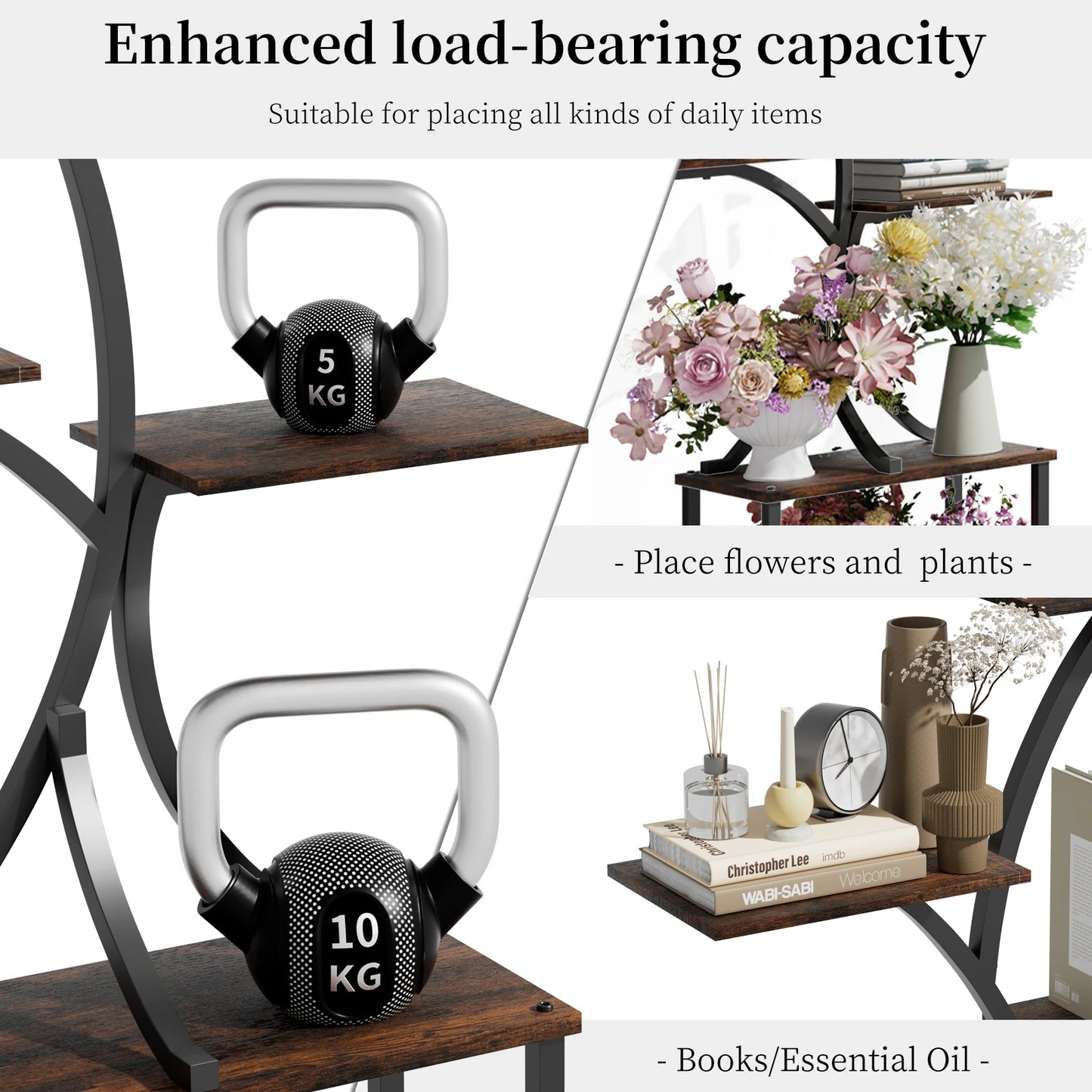 Multilayered Plant Stand Tree-Shaped Display Rack Industrial Style For Indoor
