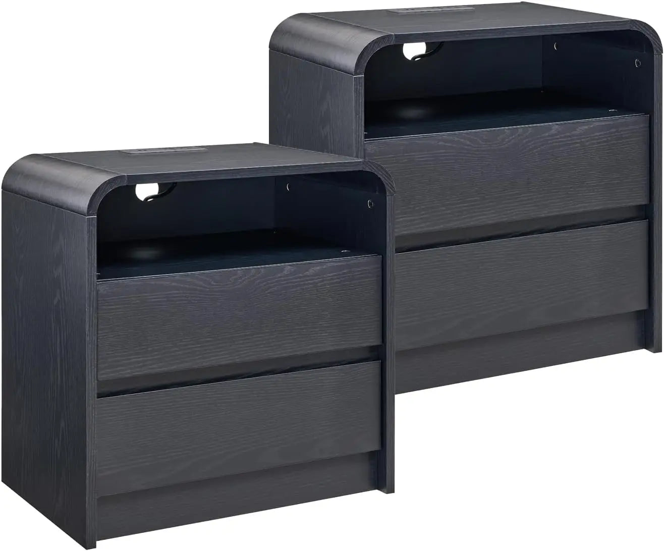 25" Tall Modern Nightstand Set of 2