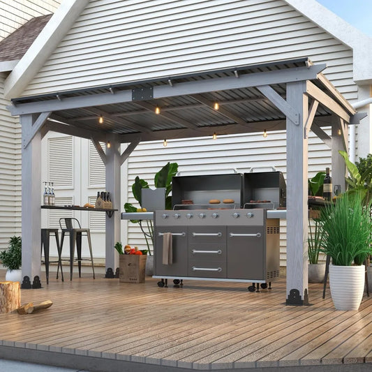 12.5'x6.5' Outdoor Grill Gazebo