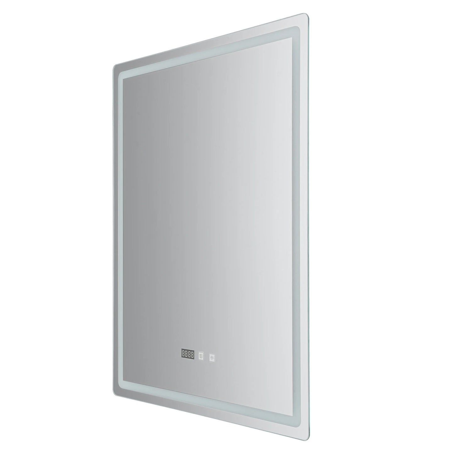Led Bathroom Mirror Wall Mounted Anti Fog Lighted Smart Vanity Mirror with Time & Temperature Display