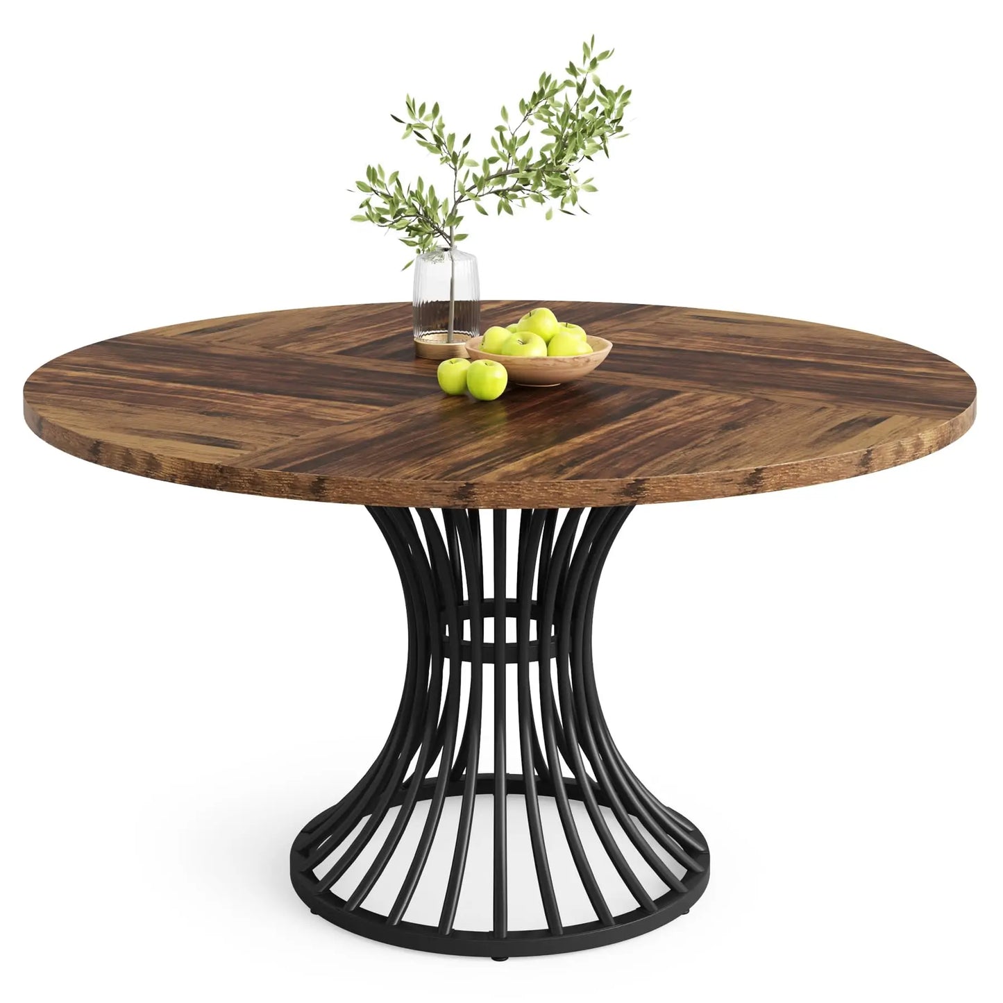 Tribesigns Round Dining Table For 4-6 People Farmhouse Kitchen