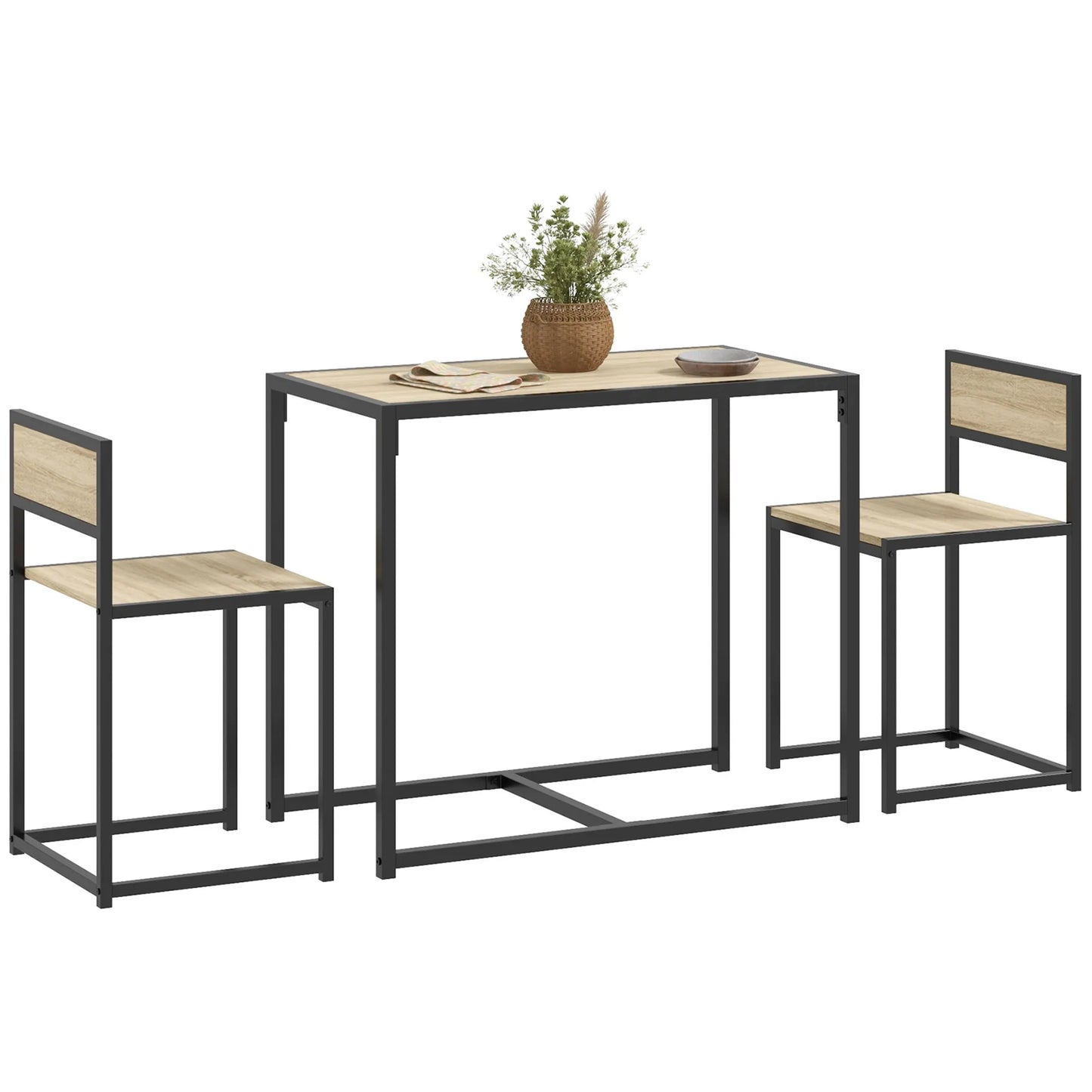 HOMCOM Dining Table Set For Two With Chairs Compact Kitchen Furniture