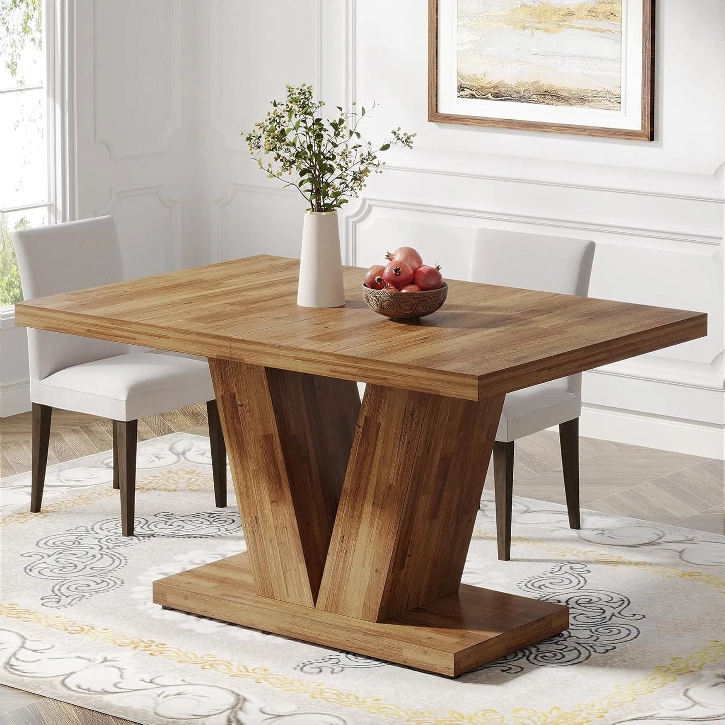 Little Tree Rustic Farmhouse Wood Dining Table