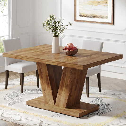 Little Tree Rustic Farmhouse Wood Dining Table