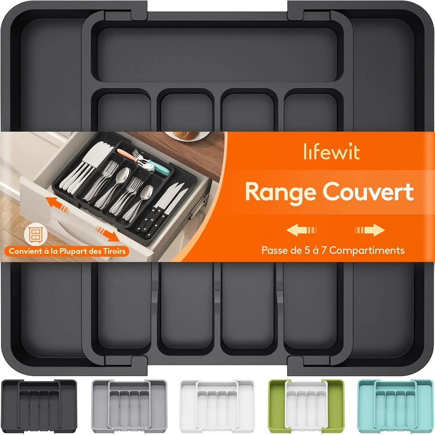 Expandable Silverware Organizer For Kitchen Drawers BPA Free