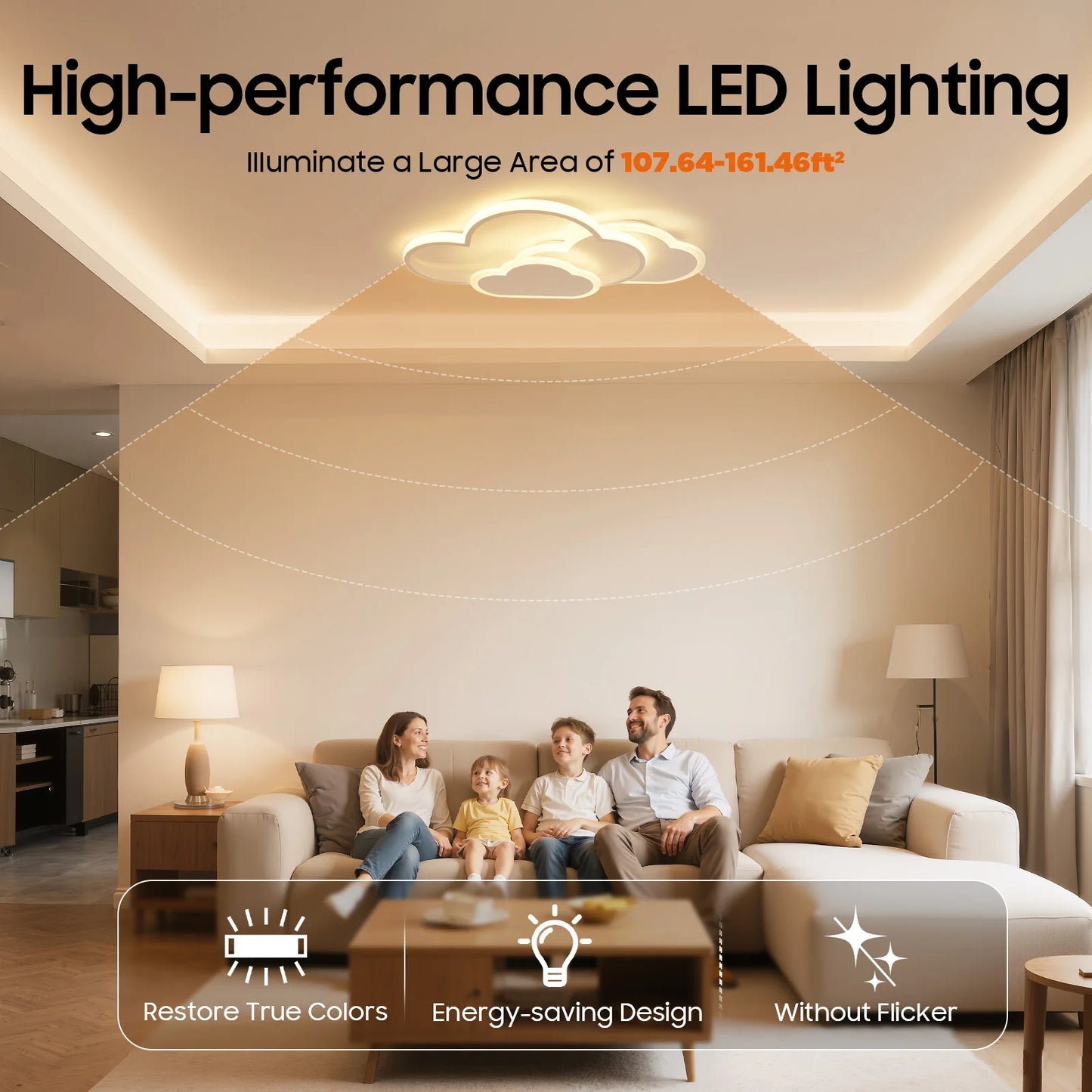 Cloud Shape LED Ceiling Light Fixture Aluminum Modern