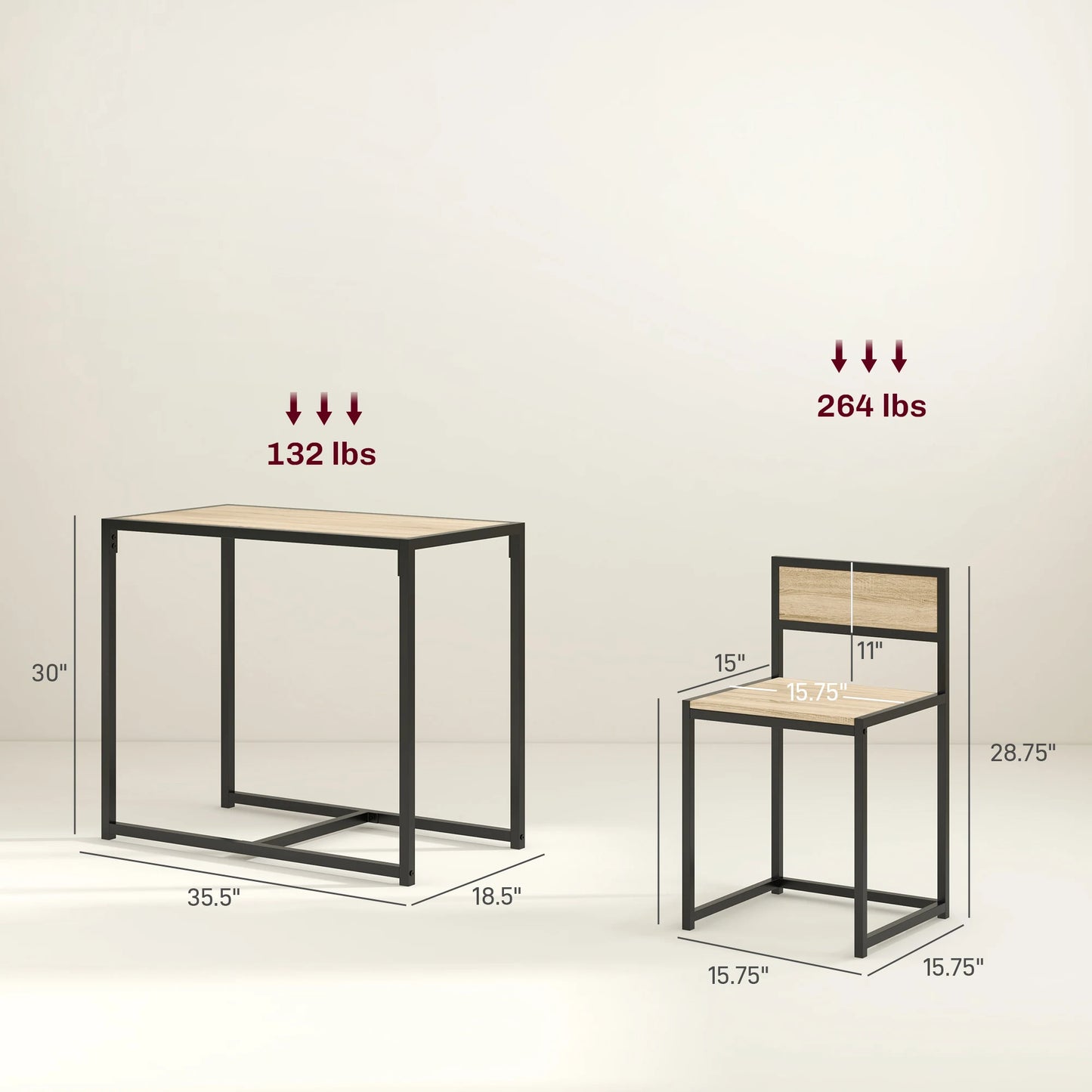 HOMCOM Dining Table Set For Two With Chairs Compact Kitchen Furniture