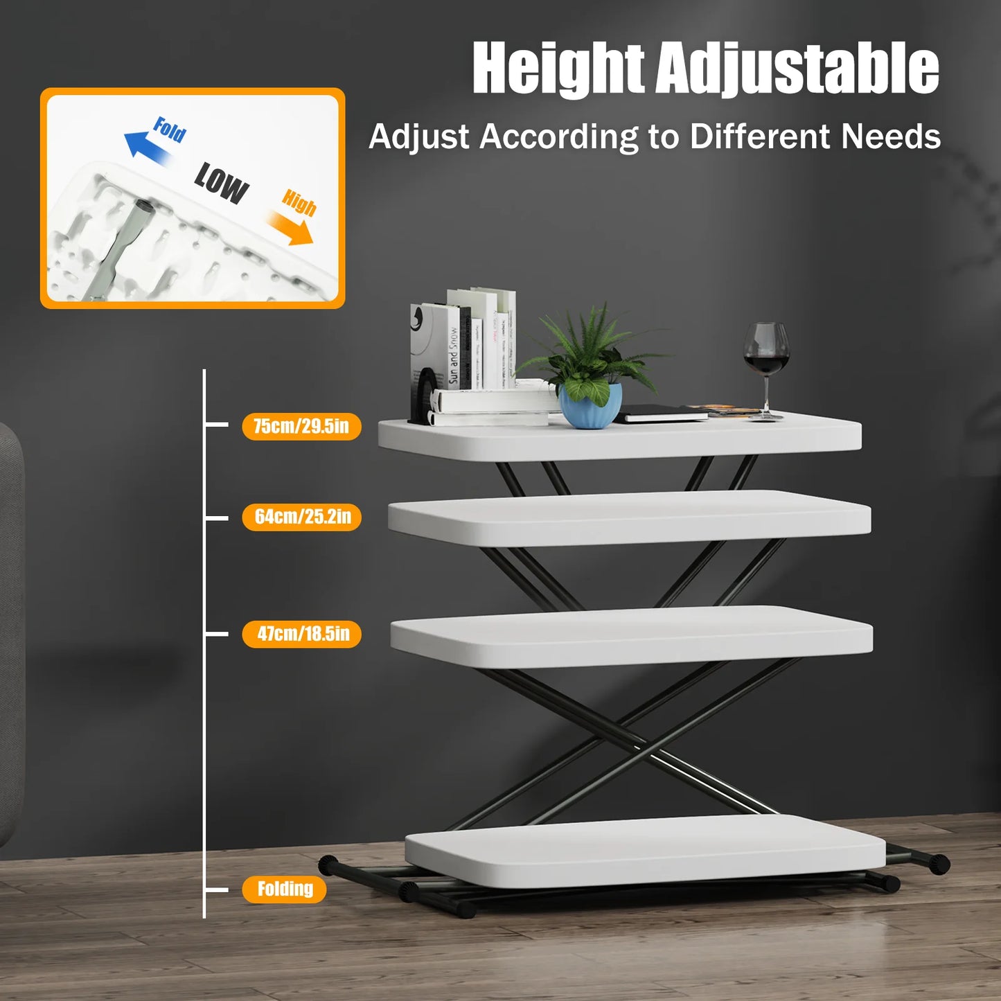 Adjustable Folding Table For Indoor And Outdoor Use Laptop Desk Commercial Grade