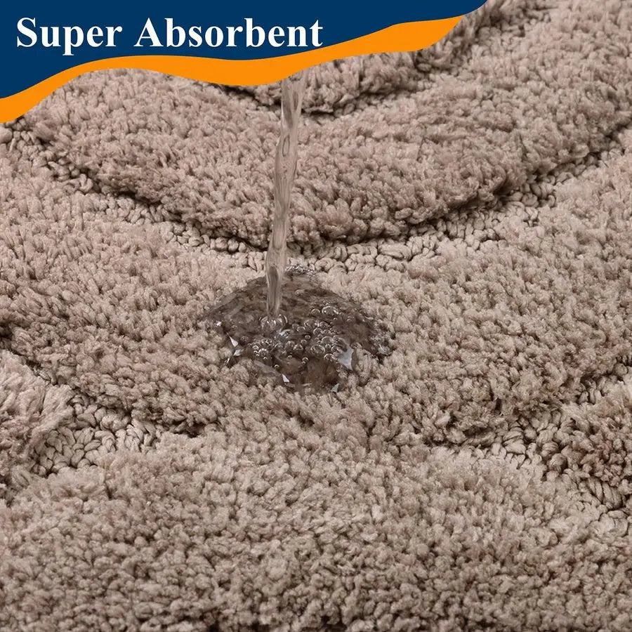 Bathroom Rugs Sets 5 Piece, Ultra Soft Absorbent Bath Mat for Bathroom, Non Slip Washable Bath Rug Set with Toilet Cover, Plush
