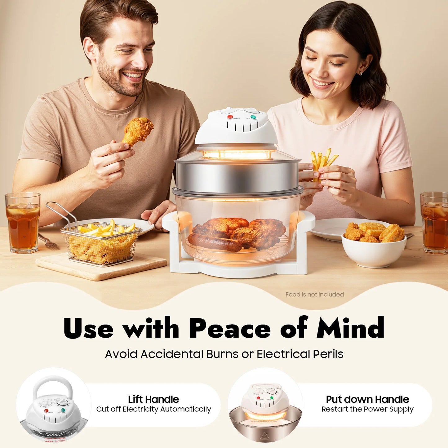 Air Fryer With Grill Rack Oil Free 360 Degree Circulation