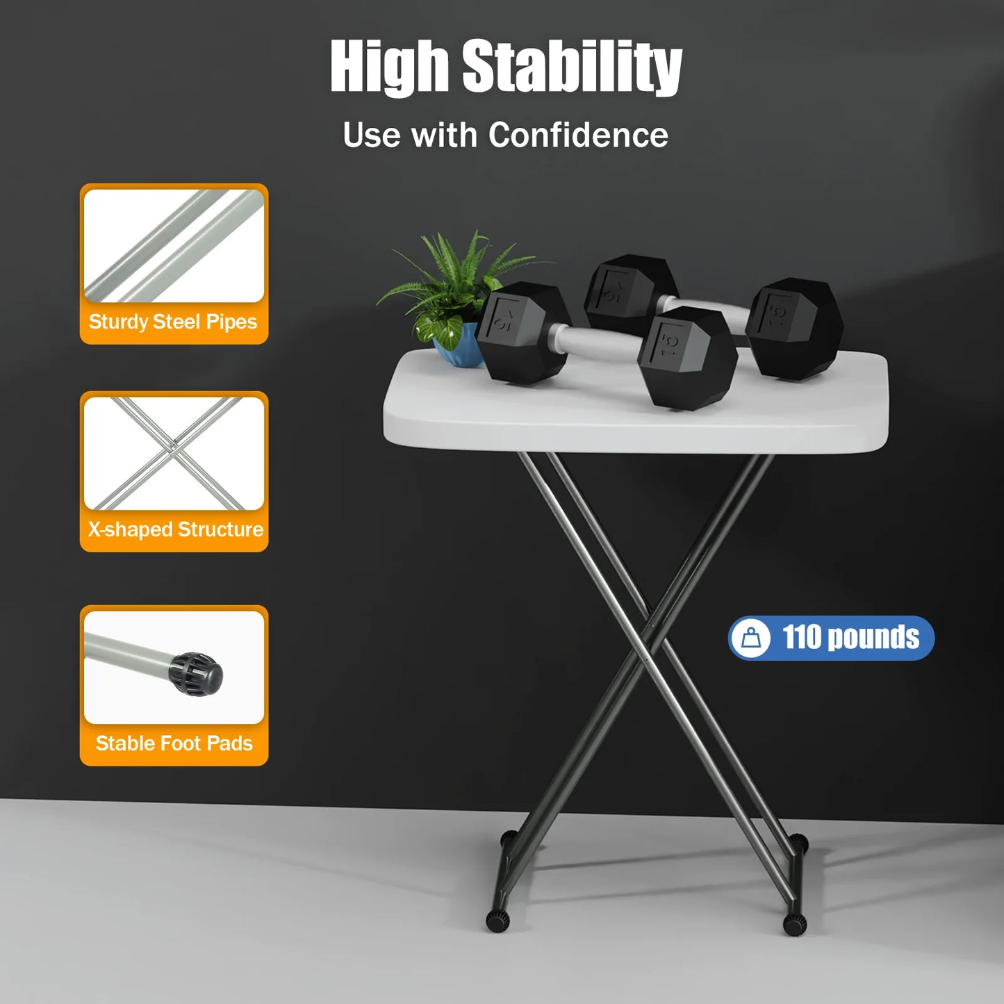 Adjustable Folding Table For Indoor And Outdoor Use Laptop Desk Commercial Grade