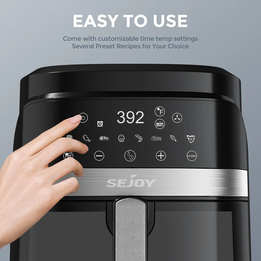 Sejoy Air Fryer 8 In 1 Ceramic Coating With Precise Heating