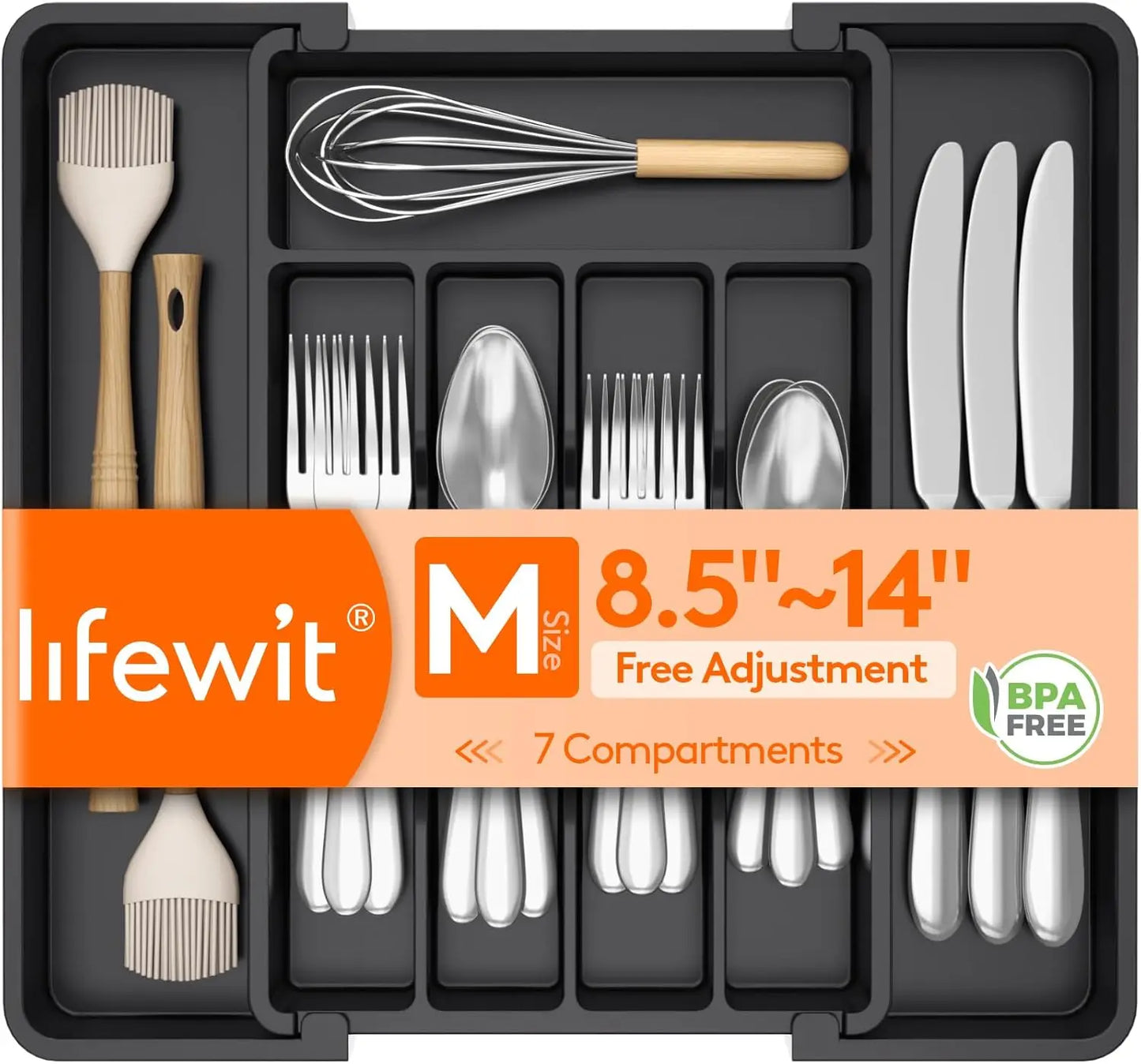 Expandable Silverware Organizer For Kitchen Drawers BPA Free