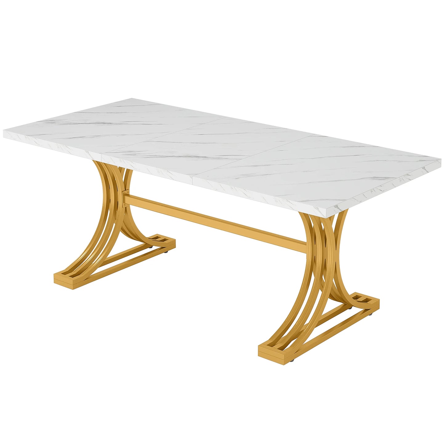 Tribesigns Modern Faux Marble Rectangular Dining Table