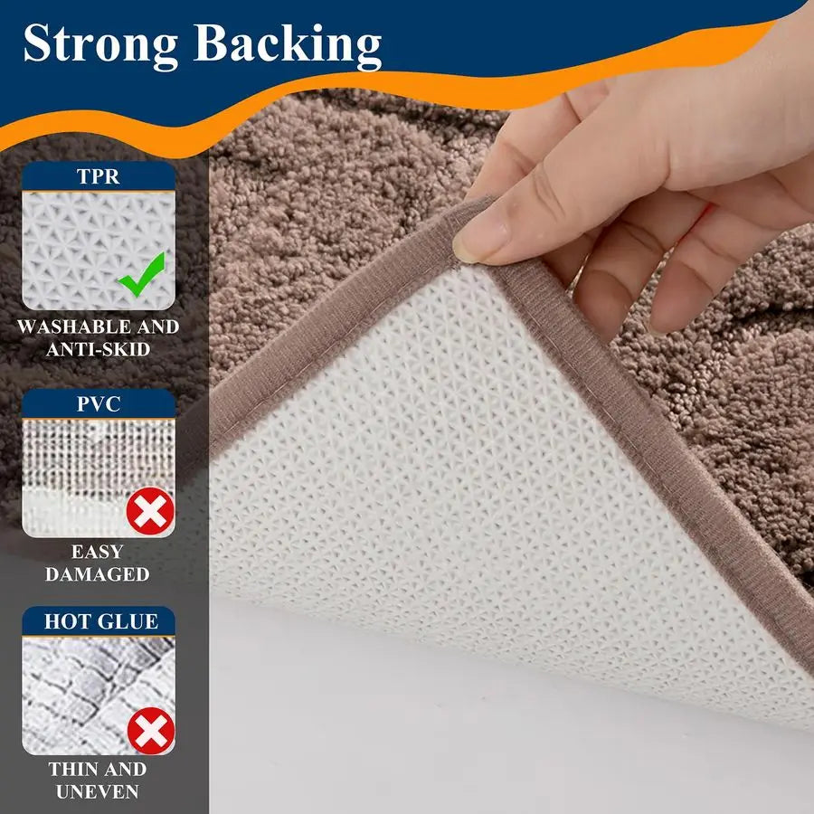 Bathroom Rugs Sets 5 Piece, Ultra Soft Absorbent Bath Mat for Bathroom, Non Slip Washable Bath Rug Set with Toilet Cover, Plush