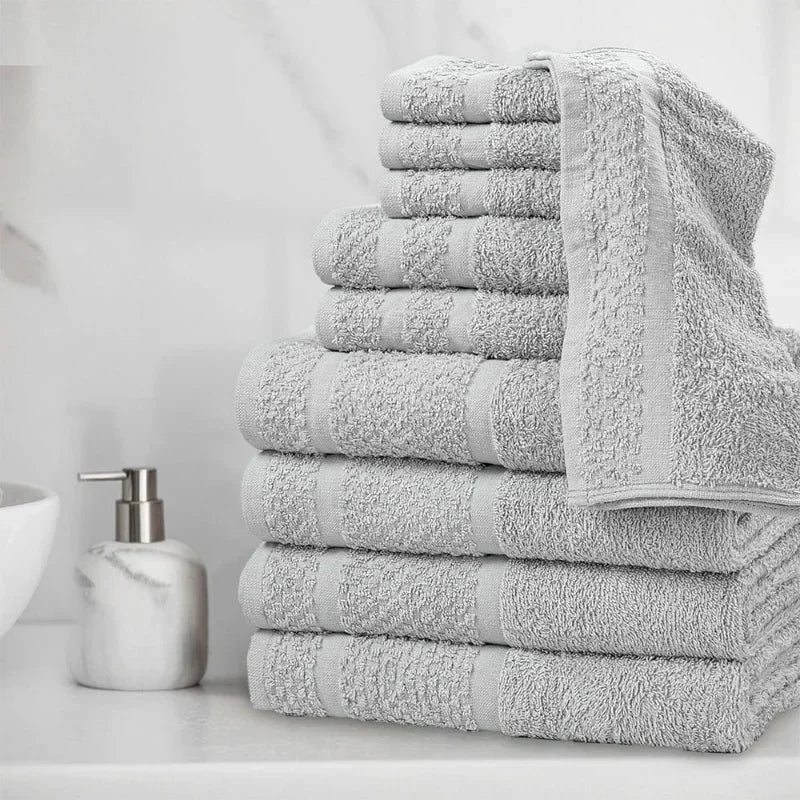 10 Piece Cotton Towel Set Ultra Soft Durable Spa Quality