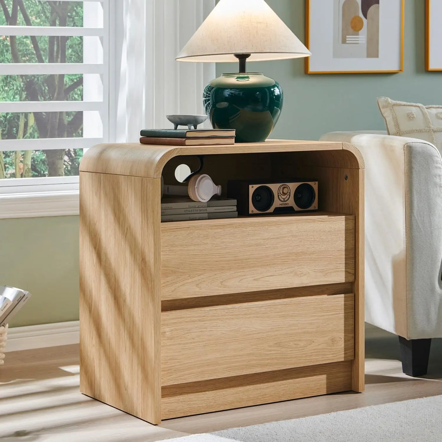 25" Tall Modern Nightstand Set of 2