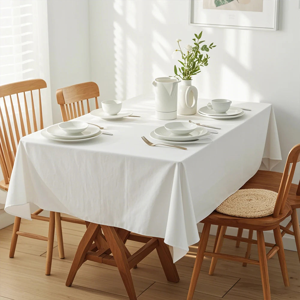 READOR Rectangle Tablecloth Set, Washable Polyester for Dining Events