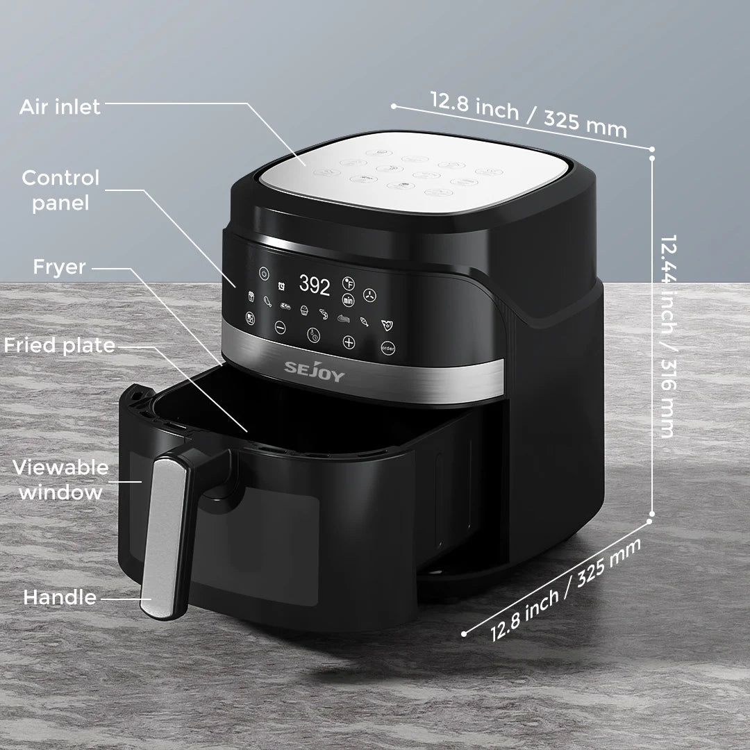 Sejoy Air Fryer 8 In 1 Ceramic Coating With Precise Heating