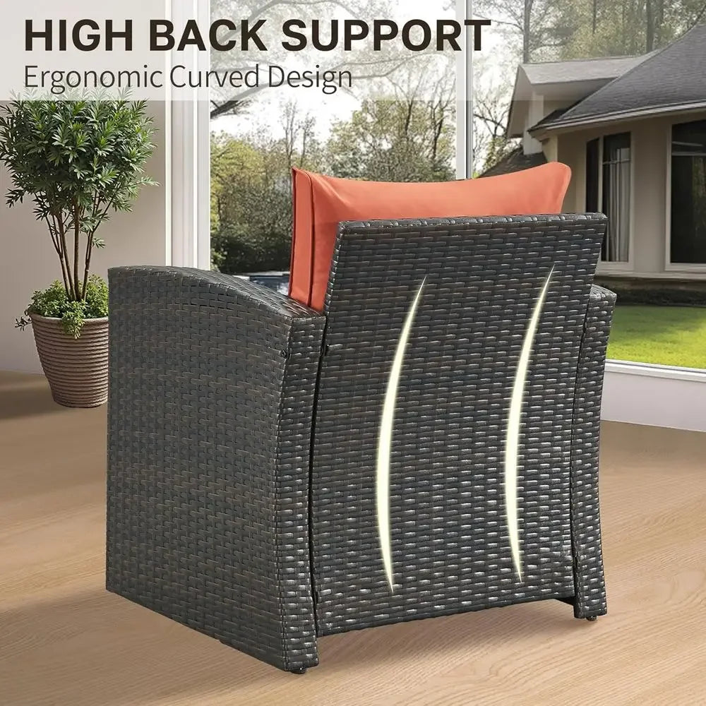 All-Weather PE Rattan Patio Sectional Set With Storage Coffee Table Outdoor