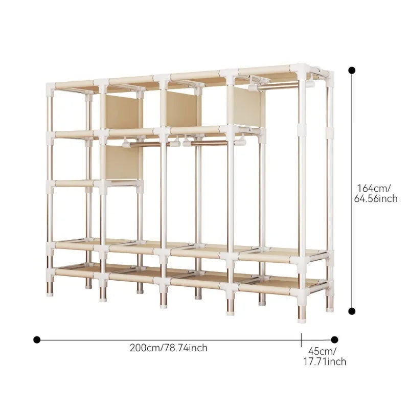 ArluKin Walk In Closet Wardrobe With Drawers Dust Cover Storage
