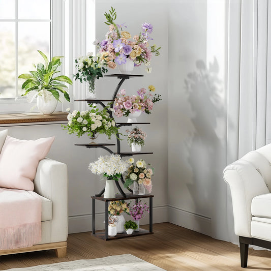Multilayered Plant Stand Tree-Shaped Display Rack Industrial Style For Indoor