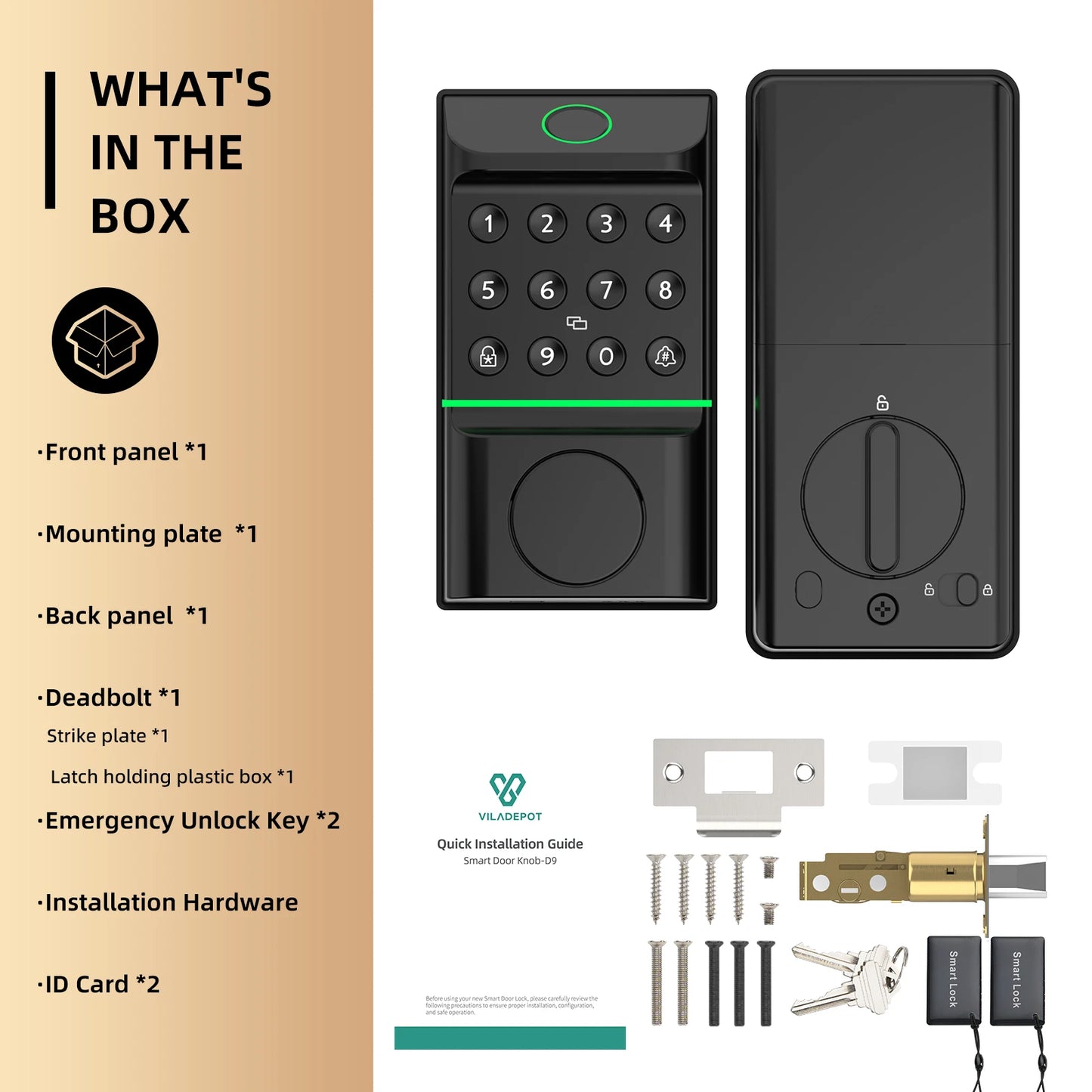 Viladepot Smart Lock Biometric Fingerprint Door Lock With App Control