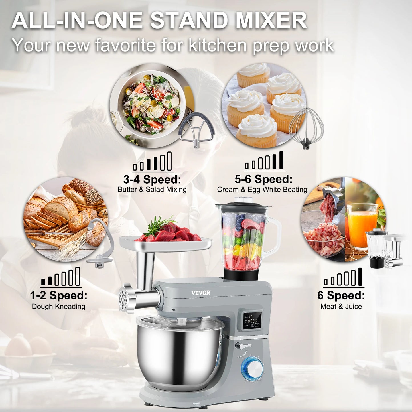 SucceBuy 5 IN 1 Stand Mixer