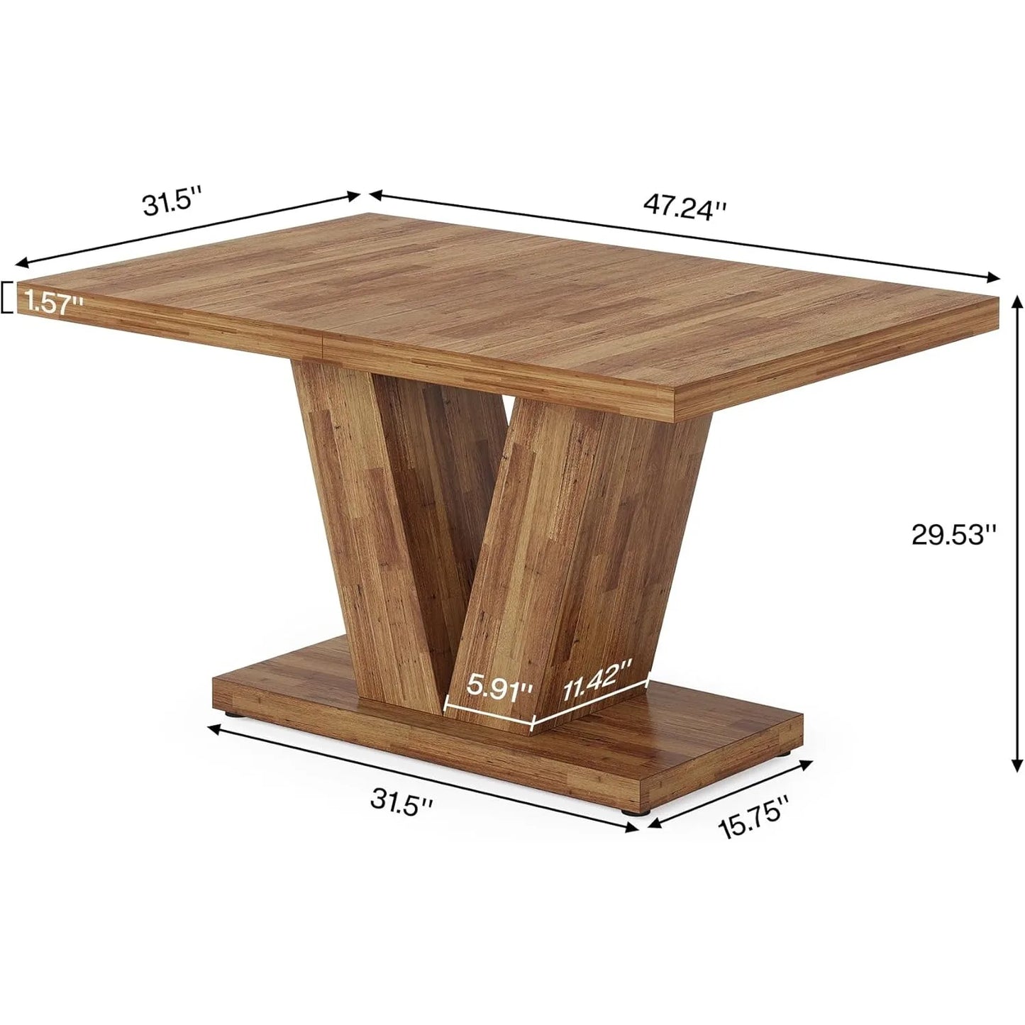 Little Tree Rustic Farmhouse Wood Dining Table